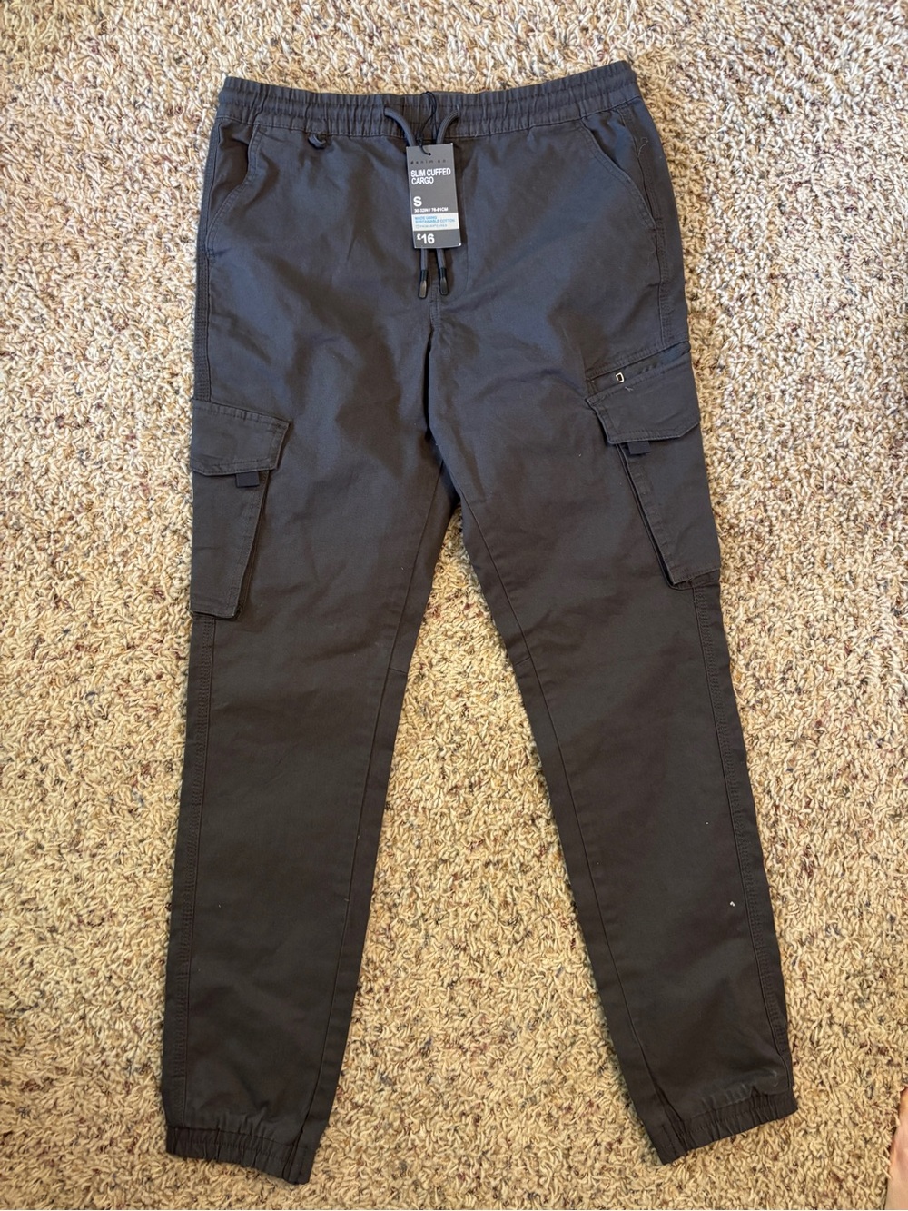 Denim Co. Dark Gray Cargo Joggers with Drawstring